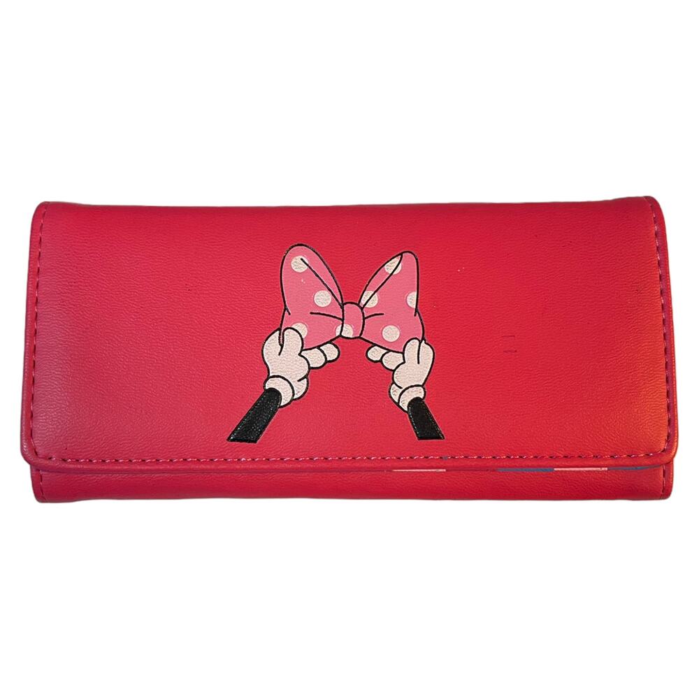 Pink Minnie Mouse Hands Bow Wallet NWOT